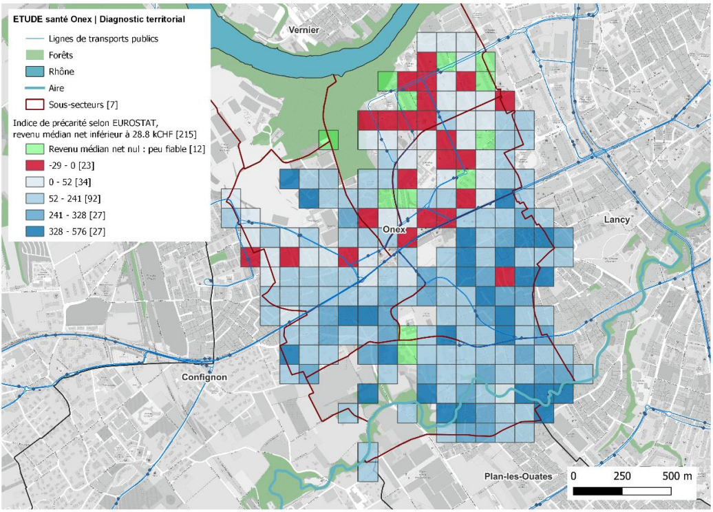 Distribution géographique des déterminants de la santé: Un diagnostic sur le territoire de la commune d'Onex